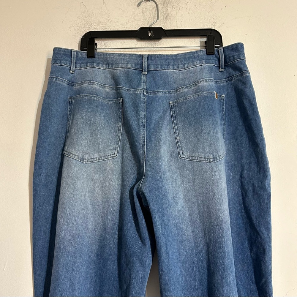 Halara Wide Leg High Rise Medium Wash Jeans Size 1x Stretch - Picture 7 of 7